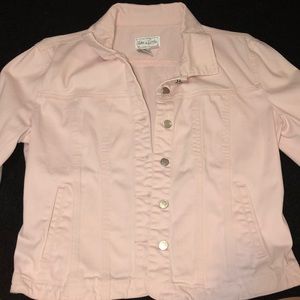 Pink denim jacket